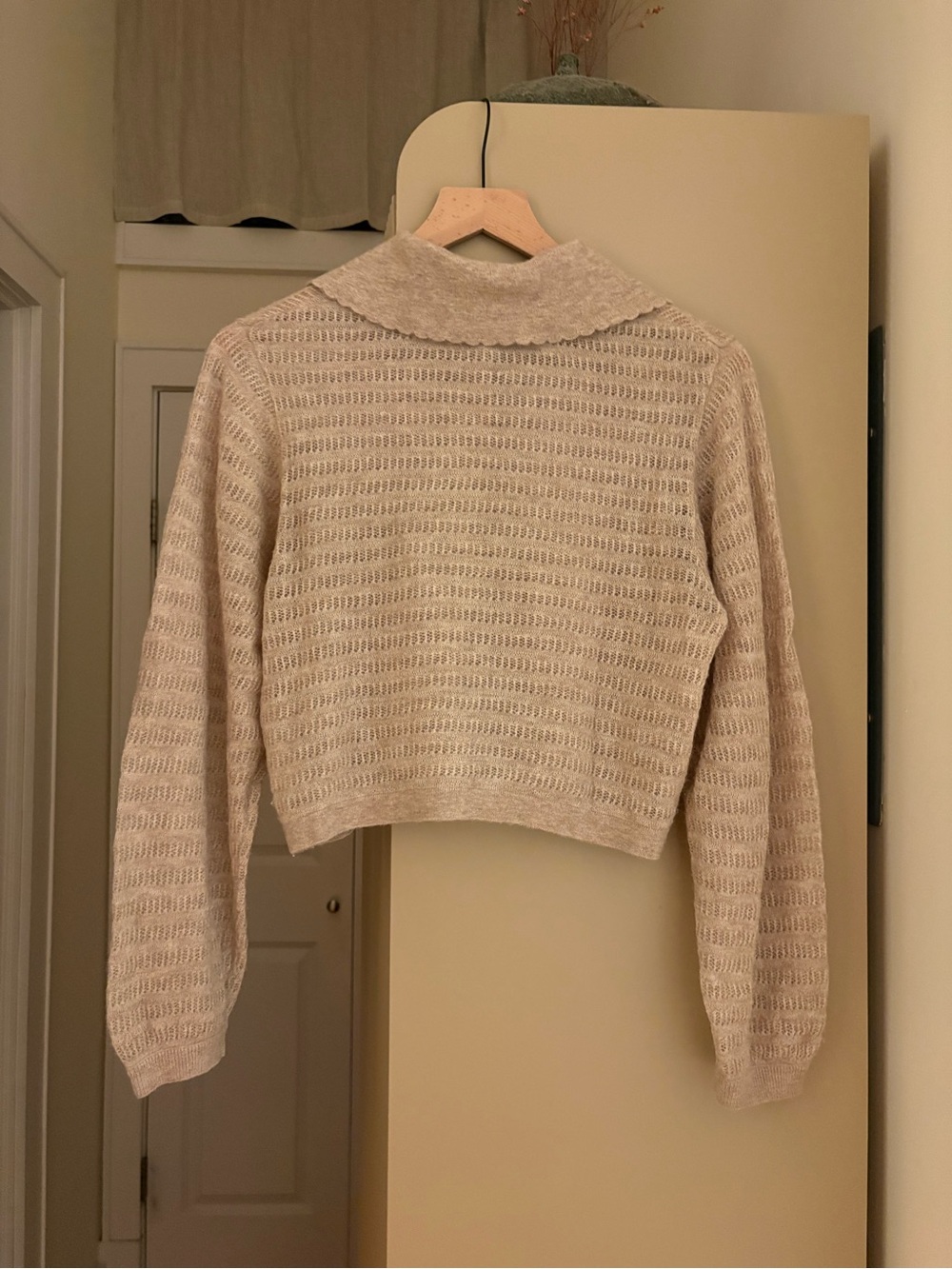 & Other Stories Alpaca Wool Open Knit Collared Cardigan XS - Picture 3 of 4